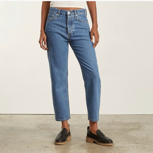 Everlane The Summer Slouch Jean Blue Mid Wash Boyfriend Organic Cotton-33 - Picture 1 of 12